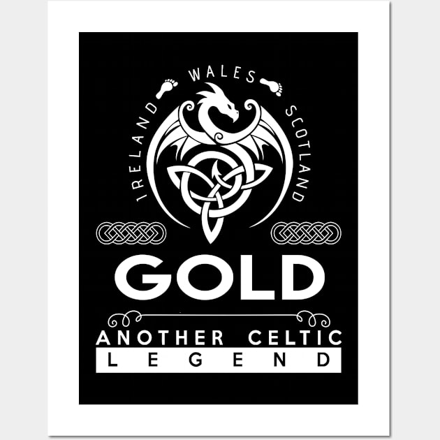 Gold Name T Shirt - Another Celtic Legend Gold Dragon Gift Item Wall Art by harpermargy8920